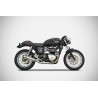Zard Uitlaatsysteem Laag Bad Child RVS | Zilver | Triumph Bonneville 800 & Scrambler/Thruxton 865