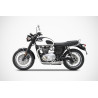 Zard Uitlaten Laag Short RVS | Zilver | Triumph Bonneville T120