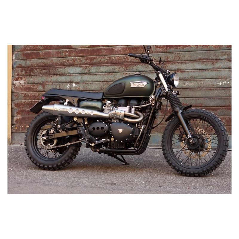 Zard Uitlaatsysteem Hoog Conisch Rond RVS | Zilver | Triumph Scrambler 865