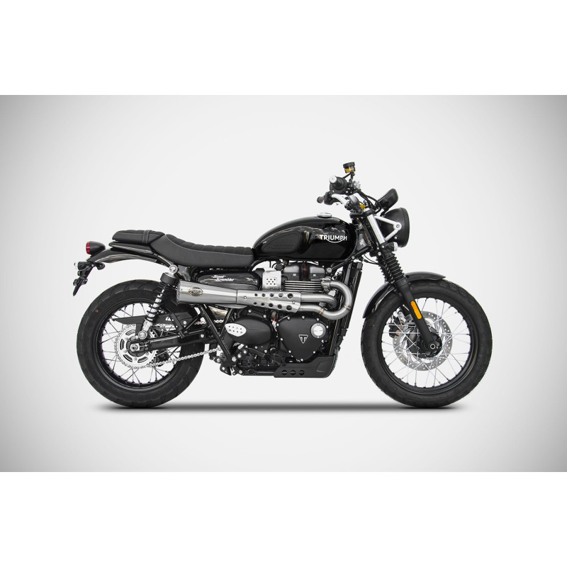 Zard Uitlaatsysteem Hoog Tiger 70 RVS | Zilver | Triumph Scrambler 900
