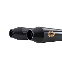 Zard Uitlaten Conisch RVS | Zwart | Royal Enfield 650 GT Continental & 650 Interceptor