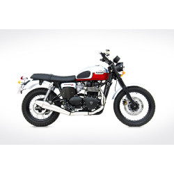 Zard Uitlaatsysteem Laag Conisch RVS | Zilver | Triumph Bonneville/Scrambler/Thruxton 865