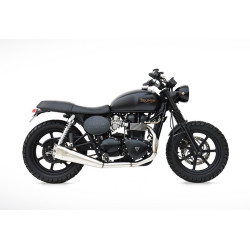 Zard Uitlaatsysteem 2-1 Laag Short Laag RVS | Zilver | Triumph Bonneville 800 & Scrambler/Thruxton 865