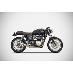 Zard Uitlaatsysteem Laag Bad Child RVS | Zilver | Triumph Bonneville 800 & Scrambler/Thruxton 865