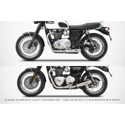 Zard Uitlaatsysteem Short RVS | Zilver | Triumph Bonneville 900 T100 & Bonneville T120