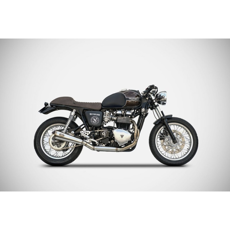 Zard Uitlaatsysteem Laag Bad Child RVS | Zilver | Triumph Bonneville/Scrambler/Thruxton 865