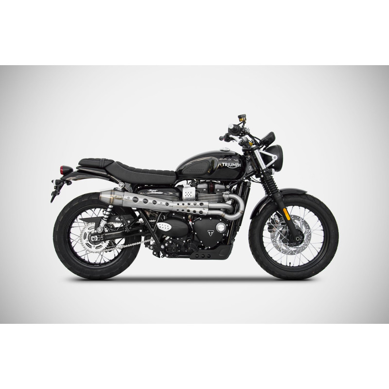 Zard Uitlaatsysteem Hoog Conisch RVS | Zilver | Triumph Scrambler 900