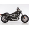 Falcon Exhausts Double Groove | Black | Harley Davidson Dyna Fat Bob & Wide Glide