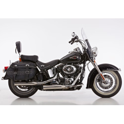 Falcon Uitlaten Double Groove | Zilver | Harley Davidson Softail