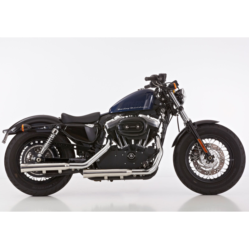 Falcon Uitlaten Double Groove | Zilver | Harley Davidson Sportster