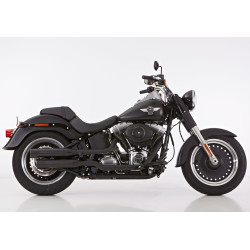 Falcon Uitlaten Double Groove | Zwart | Harley Davidson Softail Deuce & Fat Boy/96/103/Lo/Lo/Special/S/Special