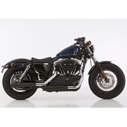 Falcon Uitlaten Double Groove | Zwart | Harley Davidson 883/1200/Sportster