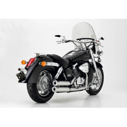 Falcon Uitlaatsysteem Double Groove (met kat) | Zilver | Honda VT750 Shadow Black Spirit & Shadow/Spirit