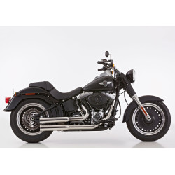 Falcon Uitlaatsysteem Double Groove | Zilver | Harley Davidson Softail