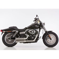 Falcon Uitlaatsysteem Double Groove (met kat) | Zilver | Harley Davidson Dyna