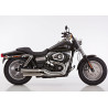 Falcon Uitlaatsysteem Double Groove (met kat) | Zwart | Harley Davidson Dyna