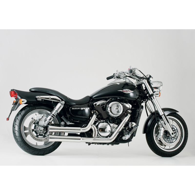 Falcon Uitlaatsysteem Double Groove | Zilver | Suzuki C800/M800/VL800 Intruder & VL 800 Intruder LC Volusia