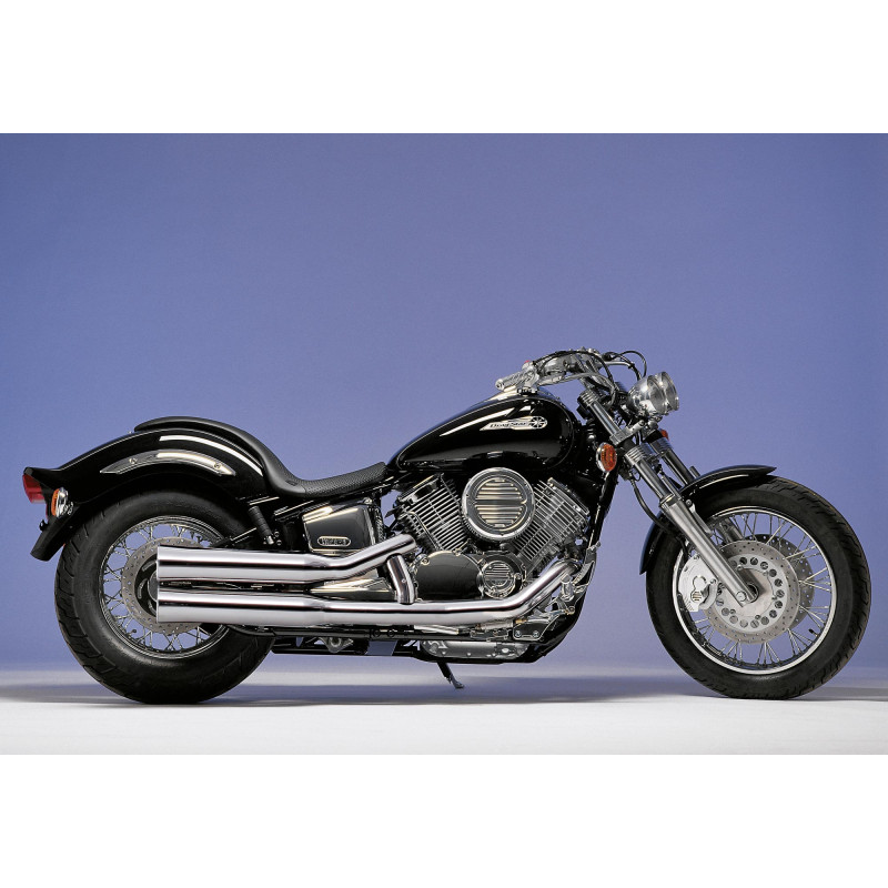 Falcon Uitlaatsysteem Double Groove | Zilver | Yamaha XVS1100 DragStar/Classic