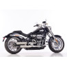 Falcon Uitlaten Double Groove | Zilver | Harley Davidson Softail