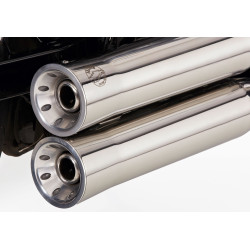 Falcon Uitlaten Double Groove | Zilver | Harley Davidson Softail