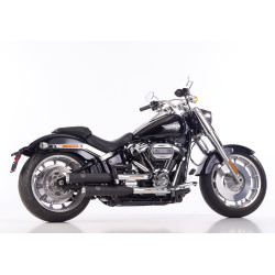 Falcon Uitlaten Double Groove | Zwart | Harley Davidson Softail
