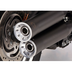 Falcon Uitlaten Double Groove | Zwart | Harley Davidson Softail