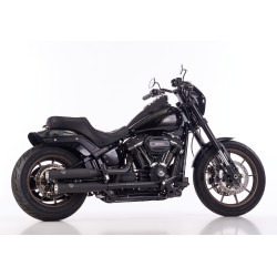 Falcon Uitlaten Double Groove | Zwart | Harley Davidson Softail