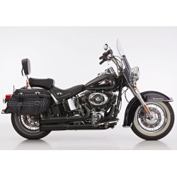 Falcon Uitlaatsysteem Double Groove | Zwart | Harley Davidson Softail