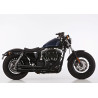 Falcon Uitlaatsysteem Double Groove (met kat) | Zwart | Harley Davidson 883/1200/Sportster