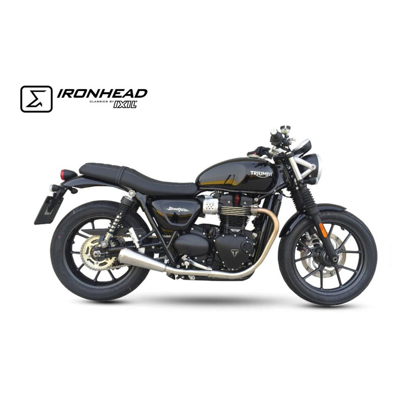 IXIL Uitlaat links Ironhead Conical OVC11SS | Zilver | Triumph Street Cup/Street Twin 900
