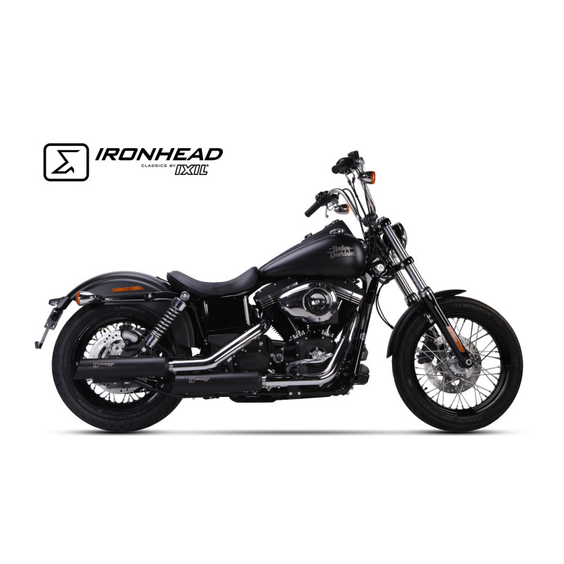 IXIL Uitlaat Ironhead Round HC1-3B | Zwart | Harley Davidson Dyna Street Bob