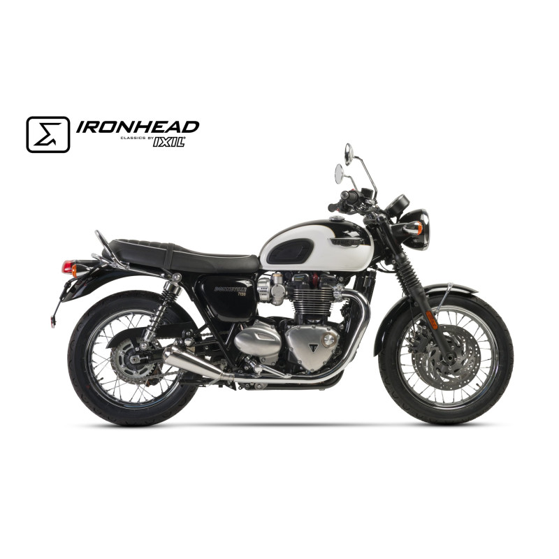 IXIL Uitlaat links Ironhead Conical OVC11SS | Zilver | Triumph Bonneville 900 T100 & T120
