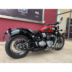 IXIL Uitlaat links Ironhead Round HC1-3SB | Zilver | Triumph Bonneville 1200 Bobber & Speedmaster 1200