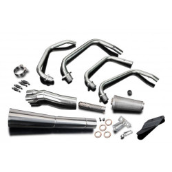 Delkevic Exhaust System 4-1 Classic Megaphone | Silver | Kawasaki 750 Zephyr