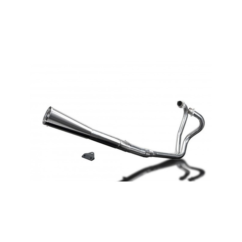 Delkevic Exhaust System 4-1 Classic Megaphone | Silver | Suzuki 750 GSX-R & Yamaha 650 XS