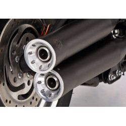 Falcon Uitlaten Double Groove | Zwart | Harley Davidson Dyna Fat Bob/Dyna Wide Glide