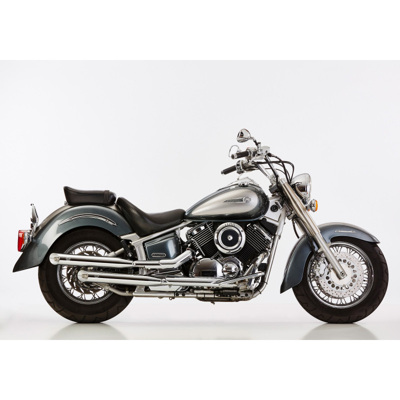 Falcon Exhausts Cromo Line | Silver | Yamaha XVS1100 DragStar/Classic