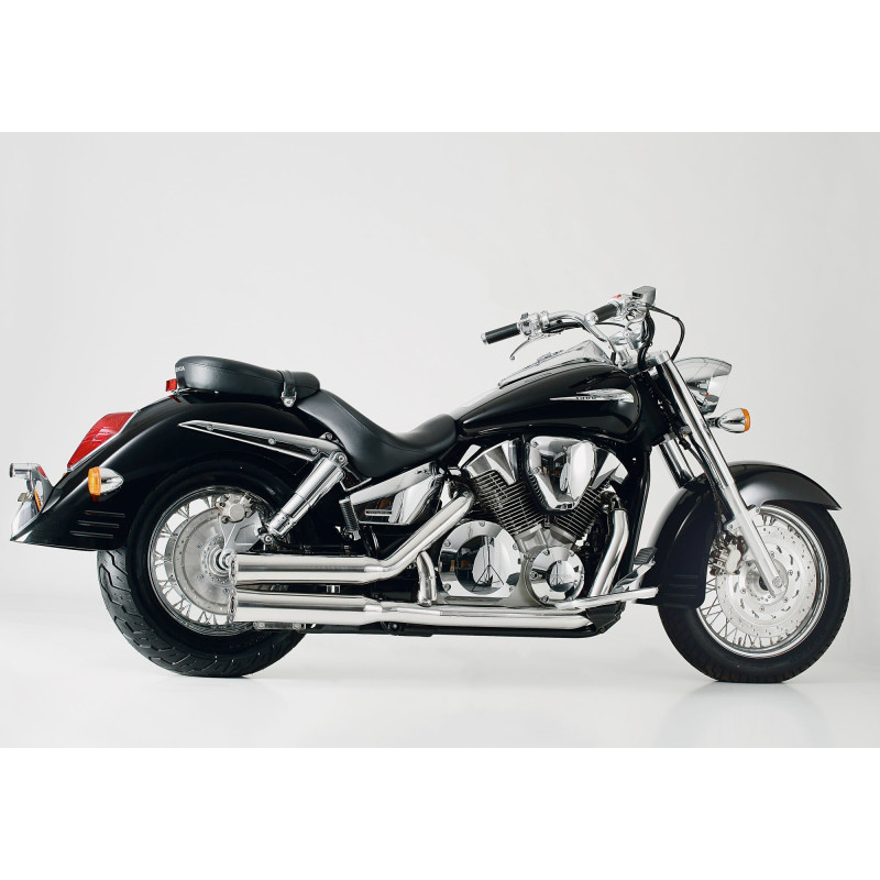 Falcon Exhaust System Double Groove | Silver | Honda VTX1800