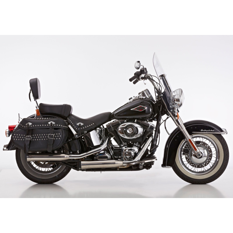 Falcon Exhausts Double Groove | Silver | Harley Davidson Softail Heritage Classic 107/114