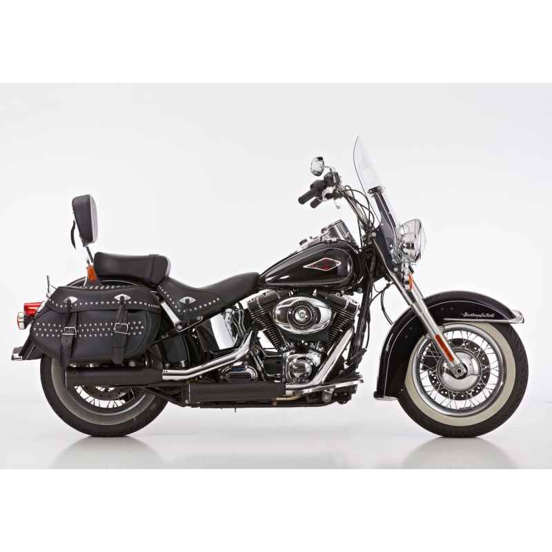 Falcon Exhausts Double Groove | Black | Harley Davidson Softail Heritage Classic/107/114