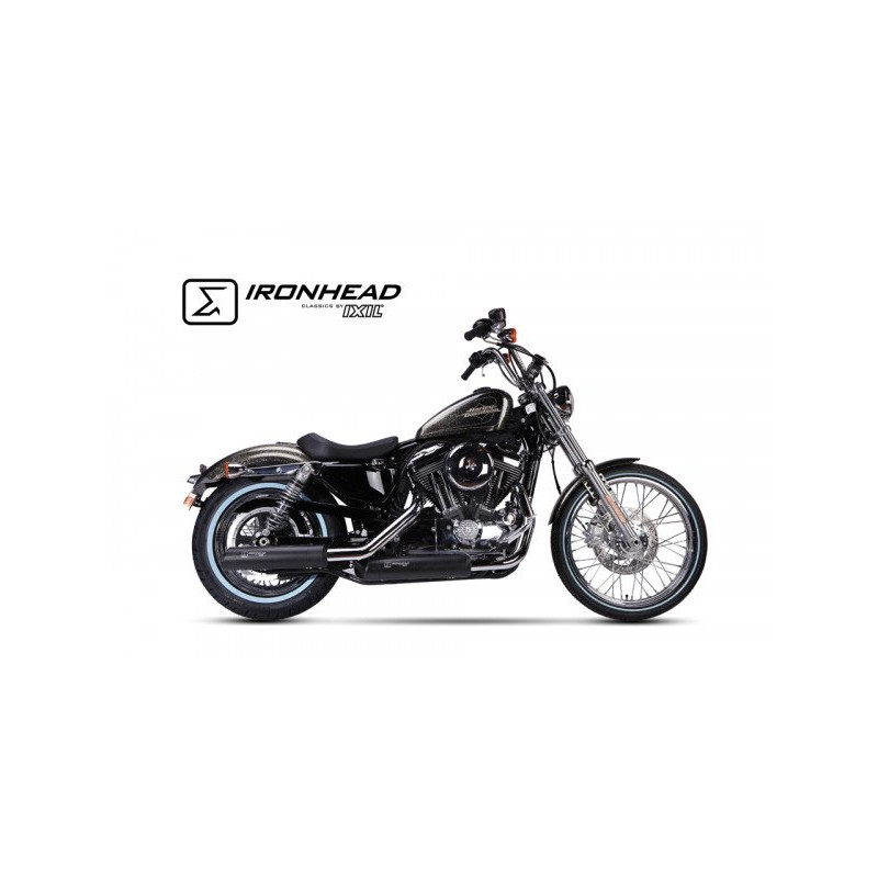 Ironhead Exhaust System | Black | Harley Davidson 1200 Sportster XL/XL883 Sportster