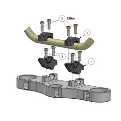 Voigt-MT Stuurverhogers 30mm/21mm V3021 | Yamaha XT500