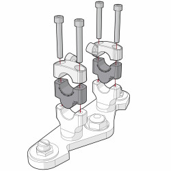 Voigt-MT Stuurverhogers 25mm Z25TC | Zwart | Honda CMX1100 Rebel