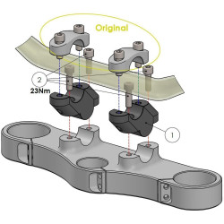 Voigt-MT Stuurverhogers 30mm/20mm VT10 | Zilver