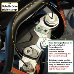 Voigt-MT Stuurverhogers 30mm H30T | Zilver | Triumph Tiger 1200 Rally
