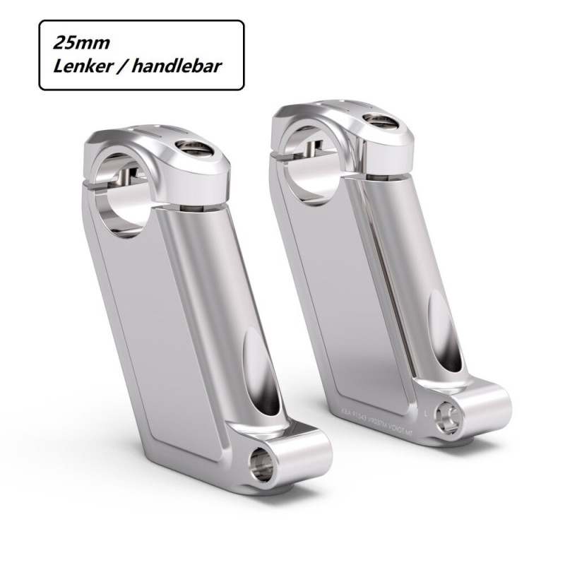 Voigt-MT Stuurverhogers V9037Z 90mm/37mm | Zilver