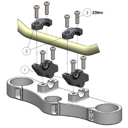 Voigt-MT Stuurverhogers 30mm/21mm VF3021 | Zwart