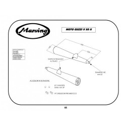 Marving Uitlaten Marvi | Chroom | Moto Guzzi 500 V50 II