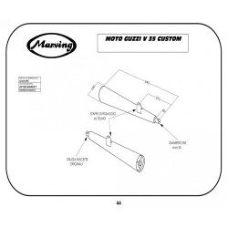 Marving Uitlaten Marvi | Chroom | Moto Guzzi 350 V35 Custom