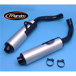 Marving Uitlaten Cylindrical | Zwart/Zilver | Honda VFR750F